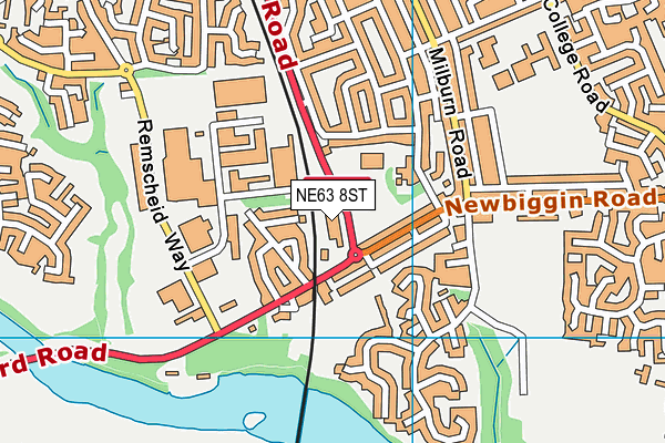 NE63 8ST map - OS VectorMap District (Ordnance Survey) NE63 8ST map - OS VectorMap District (Ordnance Survey)