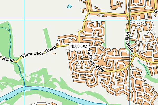 NE63 8XZ map - OS VectorMap District (Ordnance Survey)