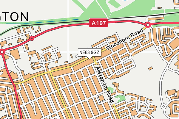 NE63 9GZ map - OS VectorMap District (Ordnance Survey) NE63 9GZ map - OS VectorMap District (Ordnance Survey)
