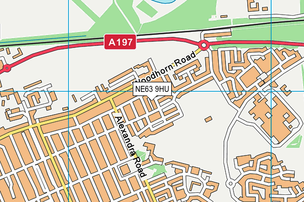 NE63 9HU map - OS VectorMap District (Ordnance Survey)