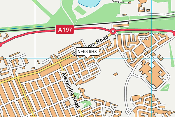 NE63 9HX map - OS VectorMap District (Ordnance Survey)