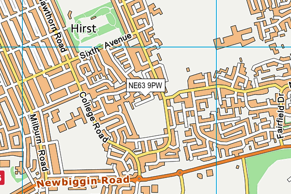 NE63 9PW map - OS VectorMap District (Ordnance Survey) NE63 9PW map - OS VectorMap District (Ordnance Survey)