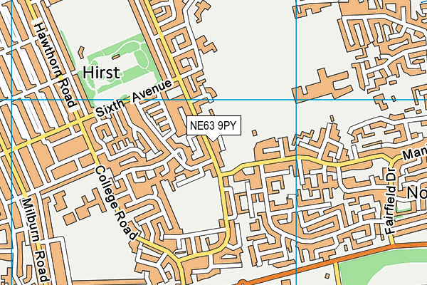 NE63 9PY map - OS VectorMap District (Ordnance Survey) NE63 9PY map - OS VectorMap District (Ordnance Survey)