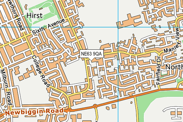 NE63 9QA map - OS VectorMap District (Ordnance Survey) NE63 9QA map - OS VectorMap District (Ordnance Survey)