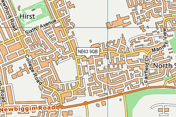 NE63 9QB map - OS VectorMap District (Ordnance Survey) NE63 9QB map - OS VectorMap District (Ordnance Survey)