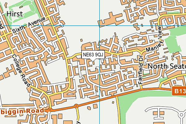 NE63 9QJ map - OS VectorMap District (Ordnance Survey) NE63 9QJ map - OS VectorMap District (Ordnance Survey)