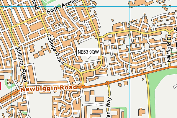 NE63 9QW map - OS VectorMap District (Ordnance Survey) NE63 9QW map - OS VectorMap District (Ordnance Survey)
