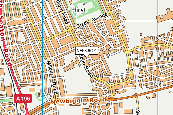 NE63 9QZ map - OS VectorMap District (Ordnance Survey) NE63 9QZ map - OS VectorMap District (Ordnance Survey)