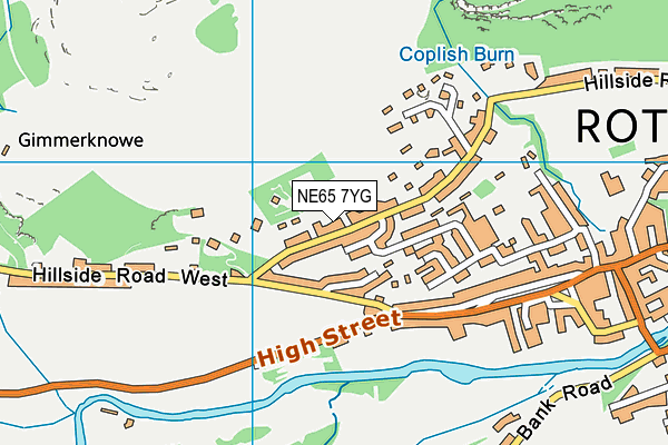 NE65 7YG map - OS VectorMap District (Ordnance Survey)