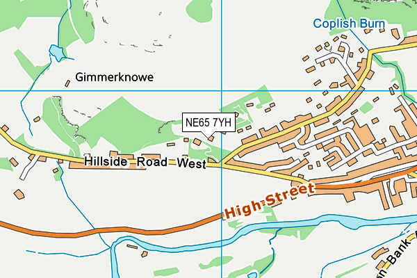 NE65 7YH map - OS VectorMap District (Ordnance Survey)