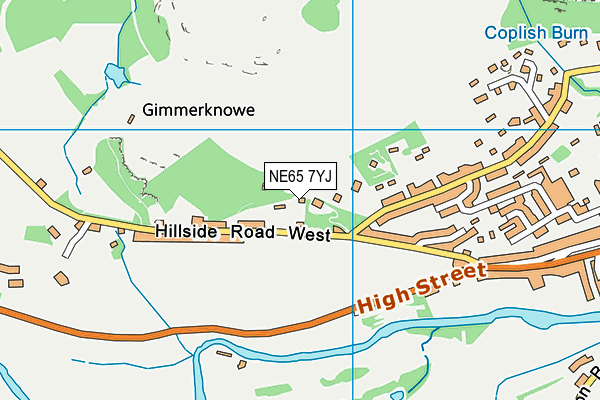 NE65 7YJ map - OS VectorMap District (Ordnance Survey)