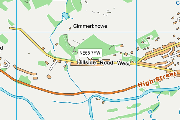 NE65 7YW map - OS VectorMap District (Ordnance Survey)