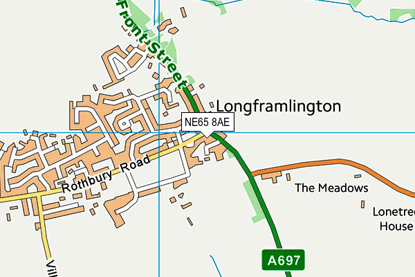 NE65 8AE map - OS VectorMap District (Ordnance Survey) NE65 8AE map - OS VectorMap District (Ordnance Survey)
