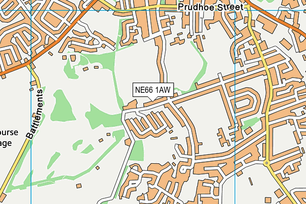 NE66 1AW map - OS VectorMap District (Ordnance Survey) NE66 1AW map - OS VectorMap District (Ordnance Survey)