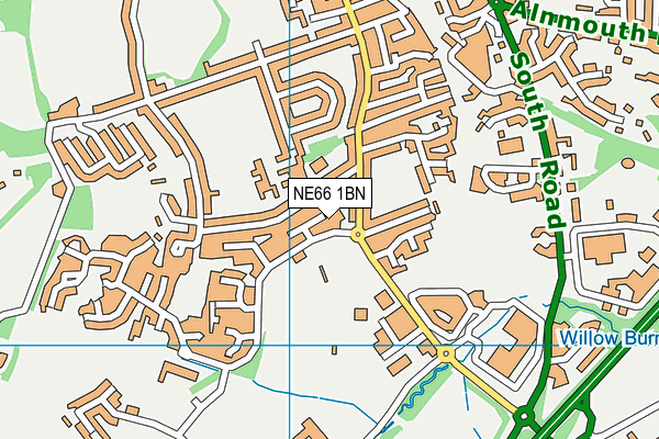 NE66 1BN map - OS VectorMap District (Ordnance Survey) NE66 1BN map - OS VectorMap District (Ordnance Survey)