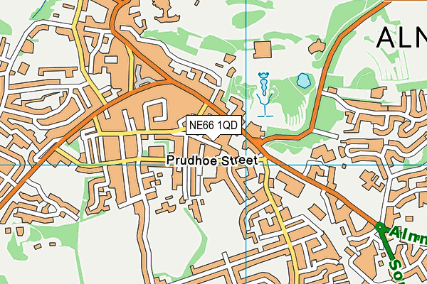 NE66 1QD map - OS VectorMap District (Ordnance Survey)