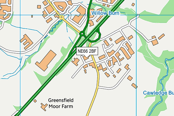 NE66 2BF map - OS VectorMap District (Ordnance Survey) NE66 2BF map - OS VectorMap District (Ordnance Survey)