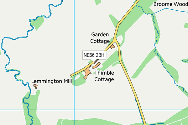 NE66 2BH map - OS VectorMap District (Ordnance Survey) NE66 2BH map - OS VectorMap District (Ordnance Survey)