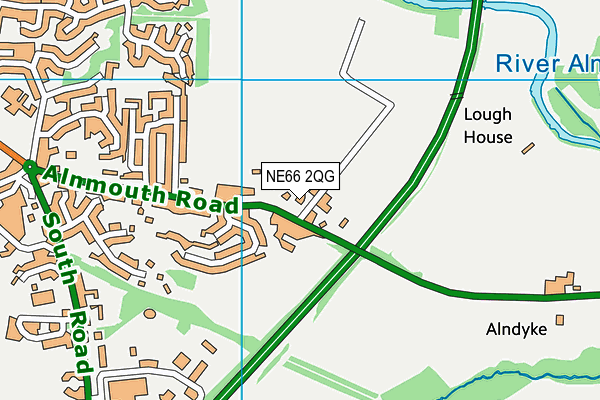 NE66 2QG map - OS VectorMap District (Ordnance Survey)