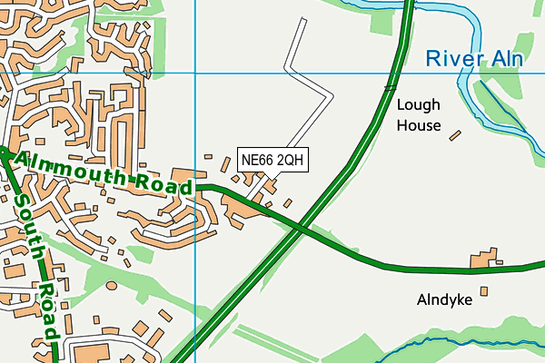 NE66 2QH map - OS VectorMap District (Ordnance Survey)