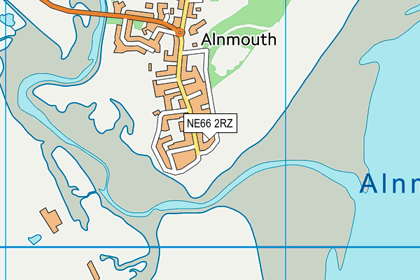 NE66 2RZ map - OS VectorMap District (Ordnance Survey)