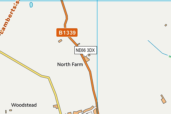 NE66 3DX map - OS VectorMap District (Ordnance Survey) NE66 3DX map - OS VectorMap District (Ordnance Survey)