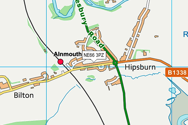 NE66 3PZ map - OS VectorMap District (Ordnance Survey)