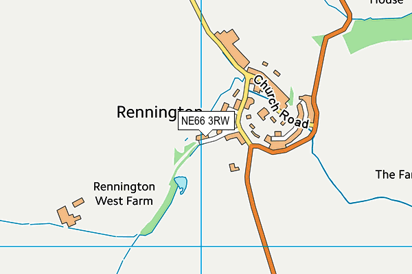 NE66 3RW map - OS VectorMap District (Ordnance Survey)
