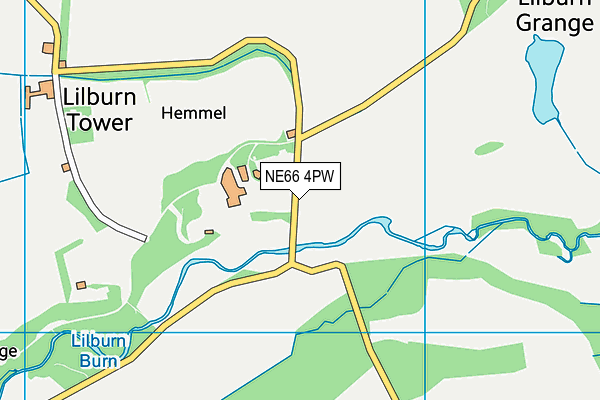 NE66 4PW map - OS VectorMap District (Ordnance Survey) NE66 4PW map - OS VectorMap District (Ordnance Survey)