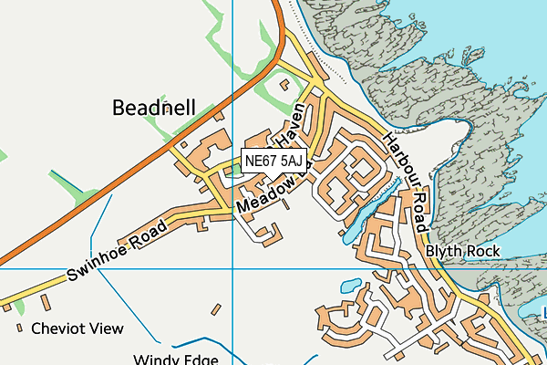 NE67 5AJ map - OS VectorMap District (Ordnance Survey) NE67 5AJ map - OS VectorMap District (Ordnance Survey)