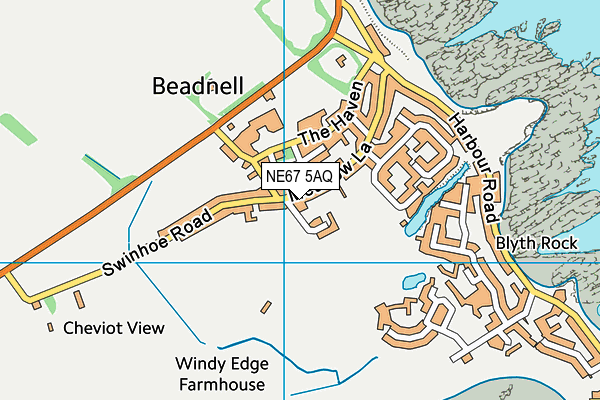 NE67 5AQ map - OS VectorMap District (Ordnance Survey) NE67 5AQ map - OS VectorMap District (Ordnance Survey)