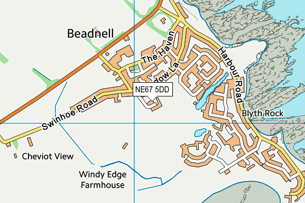 NE67 5DD map - OS VectorMap District (Ordnance Survey)