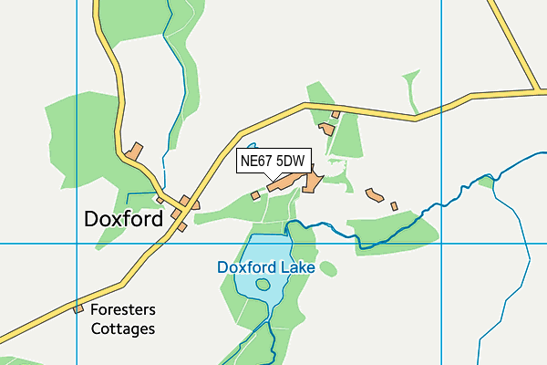 NE67 5DW map - OS VectorMap District (Ordnance Survey) NE67 5DW map - OS VectorMap District (Ordnance Survey)