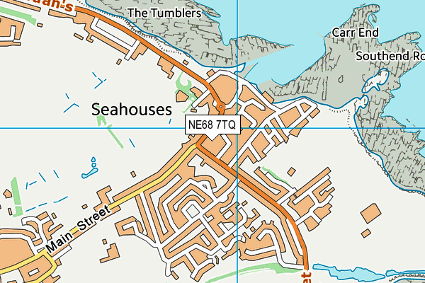 NE68 7TQ map - OS VectorMap District (Ordnance Survey)
