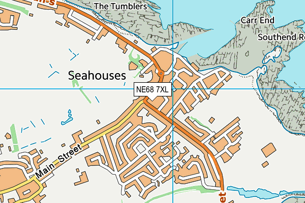 NE68 7XL map - OS VectorMap District (Ordnance Survey)