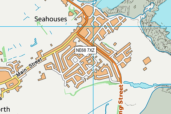 NE68 7XZ map - OS VectorMap District (Ordnance Survey) NE68 7XZ map - OS VectorMap District (Ordnance Survey)