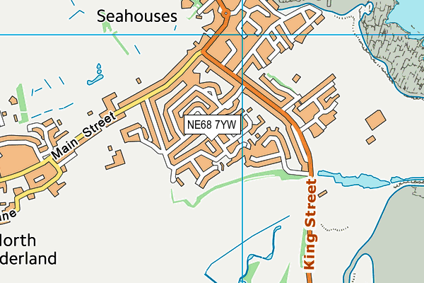 NE68 7YW map - OS VectorMap District (Ordnance Survey) NE68 7YW map - OS VectorMap District (Ordnance Survey)