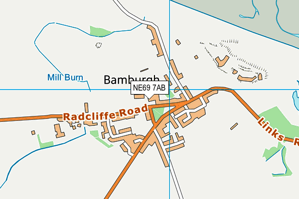 NE69 7AB map - OS VectorMap District (Ordnance Survey)