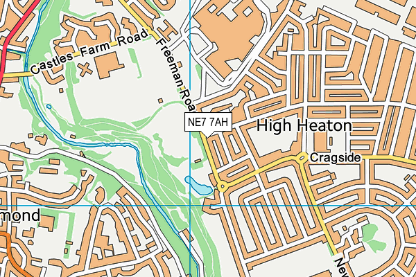 NE7 7AH map - OS VectorMap District (Ordnance Survey) NE7 7AH map - OS VectorMap District (Ordnance Survey)