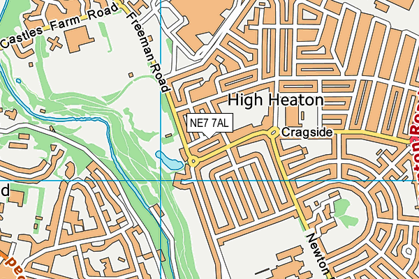 NE7 7AL map - OS VectorMap District (Ordnance Survey) NE7 7AL map - OS VectorMap District (Ordnance Survey)