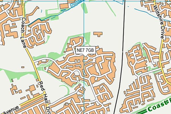 NE7 7GB map - OS VectorMap District (Ordnance Survey)