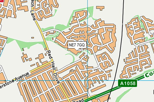 NE7 7GQ map - OS VectorMap District (Ordnance Survey) NE7 7GQ map - OS VectorMap District (Ordnance Survey)