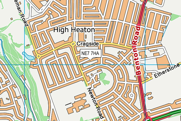 NE7 7HA map - OS VectorMap District (Ordnance Survey) NE7 7HA map - OS VectorMap District (Ordnance Survey)