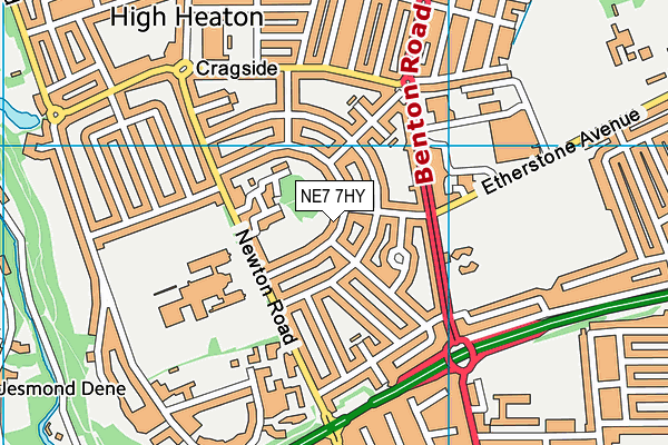 NE7 7HY map - OS VectorMap District (Ordnance Survey) NE7 7HY map - OS VectorMap District (Ordnance Survey)