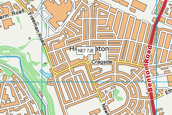 NE7 7JE map - OS VectorMap District (Ordnance Survey) NE7 7JE map - OS VectorMap District (Ordnance Survey)
