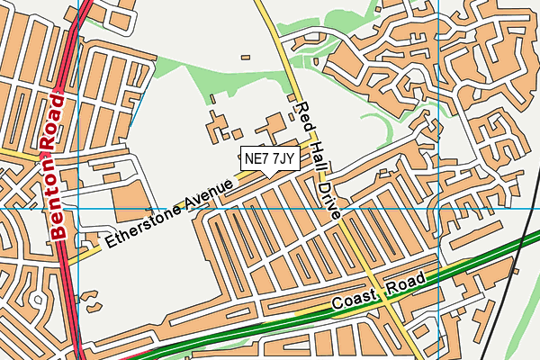 NE7 7JY map - OS VectorMap District (Ordnance Survey)
