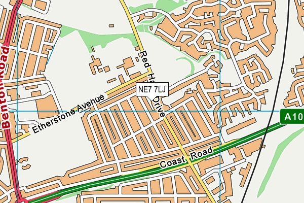 NE7 7LJ map - OS VectorMap District (Ordnance Survey) NE7 7LJ map - OS VectorMap District (Ordnance Survey)