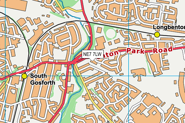 NE7 7LW map - OS VectorMap District (Ordnance Survey)