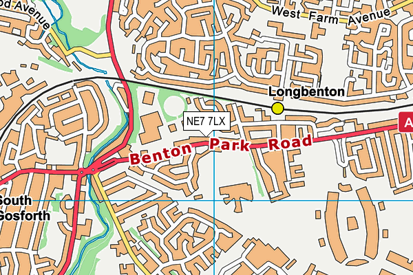 NE7 7LX map - OS VectorMap District (Ordnance Survey) NE7 7LX map - OS VectorMap District (Ordnance Survey)