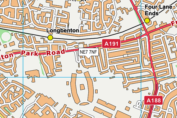 NE7 7NF map - OS VectorMap District (Ordnance Survey) NE7 7NF map - OS VectorMap District (Ordnance Survey)